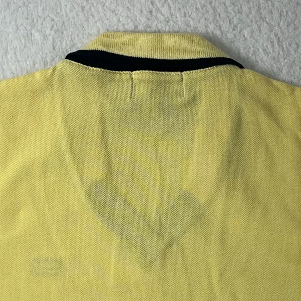Polo Jeans Co. Polo Shirt Collard V-neck Made in USA Yellow Men's Size M VTG NWT